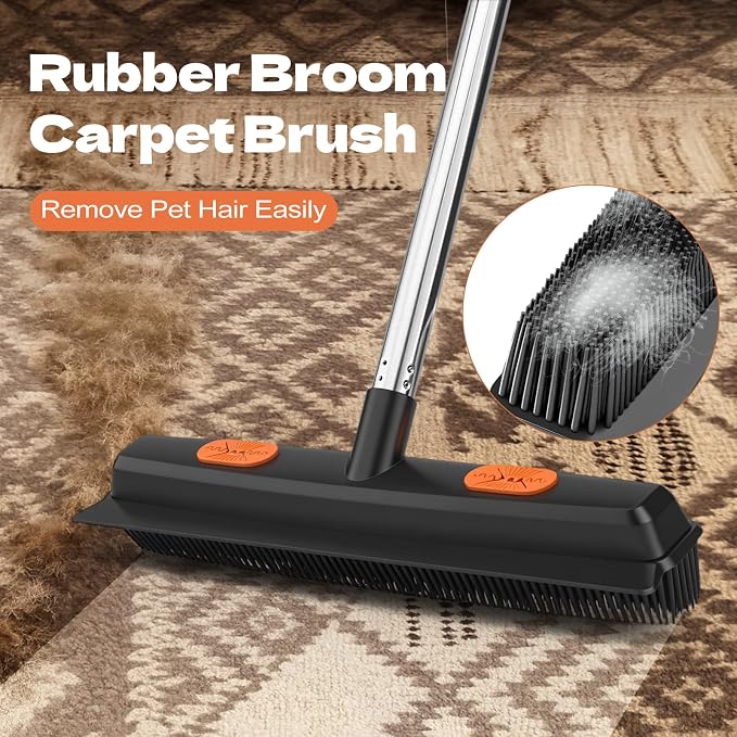Pet Hair Removal Rubber Broom - Image 2