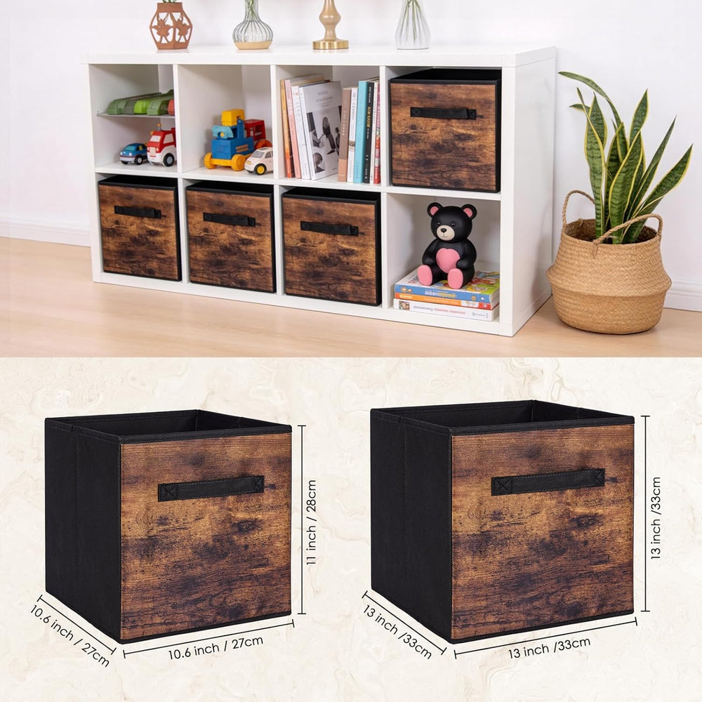 13 Inch Fabric Storage Cubes, 8 Pack Foldable Storage Bins with Handle, Fabri...