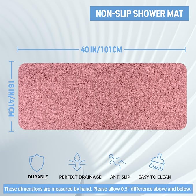 Non-Slip Bathtub Mat, Anti Slip Shower Mat, Fast Drying Bathtub Mats, Foot - Image 2