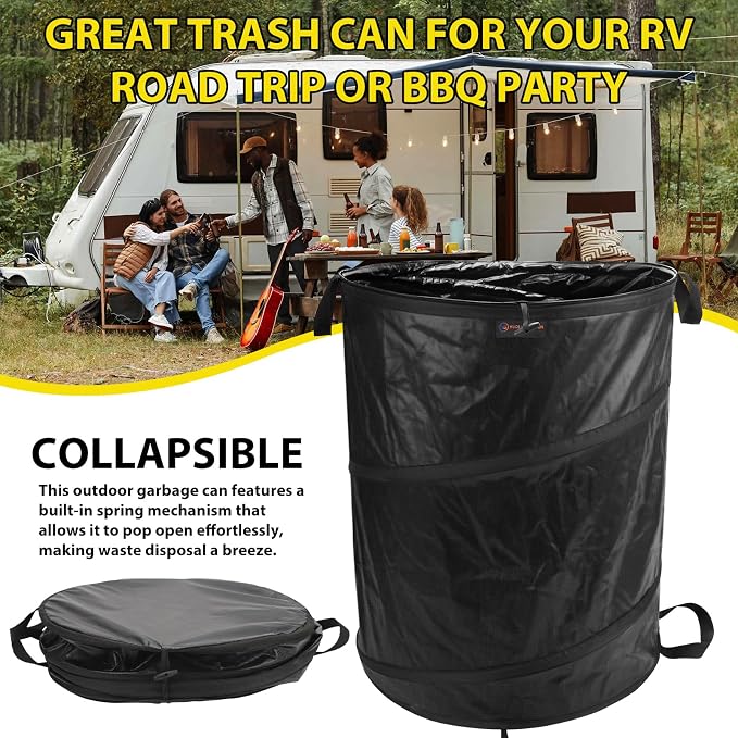 YUDI & GARDEN 45 Gallon Collapsible Garden Bag｜Collapsible Trash Can｜Camping - Image 5