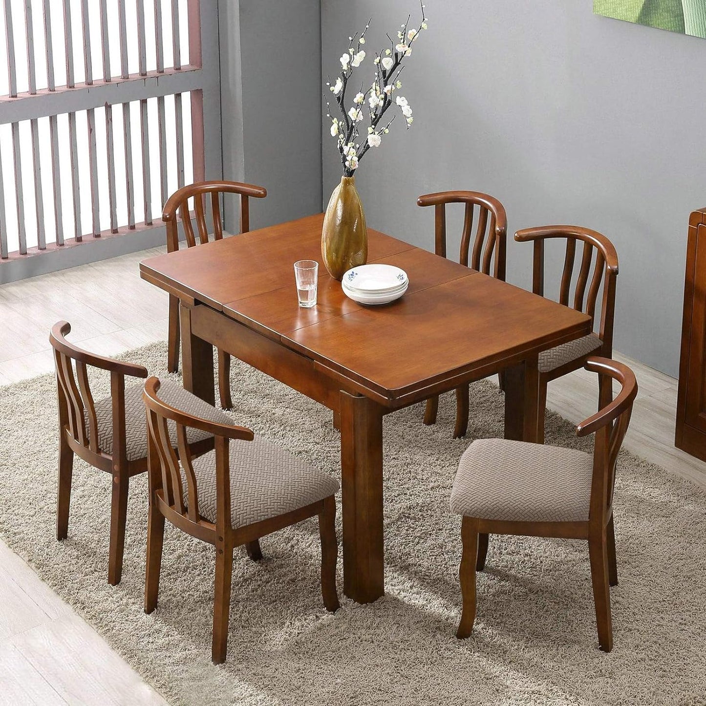 Genina Seat Covers for Dining Room Chair Seat Slipcovers Kitchen Chair Covers (Taupe, 4 Pcs)