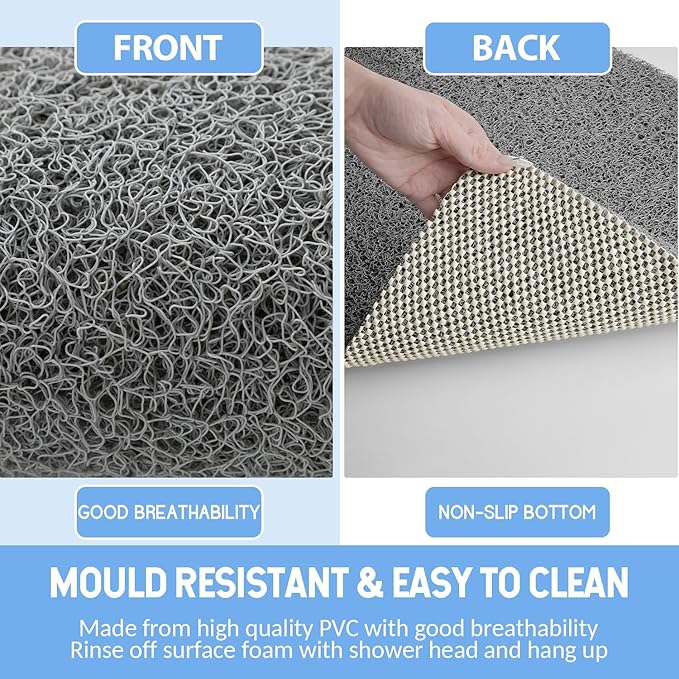 Non-Slip Bathtub Mat, Anti Slip Shower Mat, Fast Drying Bathtub Mats, Foot - Image 4