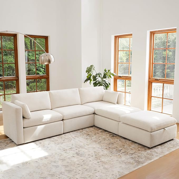 CHITA Oversized Modular Cloud Sectional Sofa, FSC Certified U Shaped Sectional - Image 4