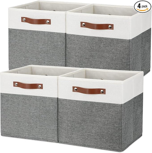 Temary Storage Cubes 12ﾗ12 Fabric Cube Storage Bins Foldable Storage Baskets by TEMARY