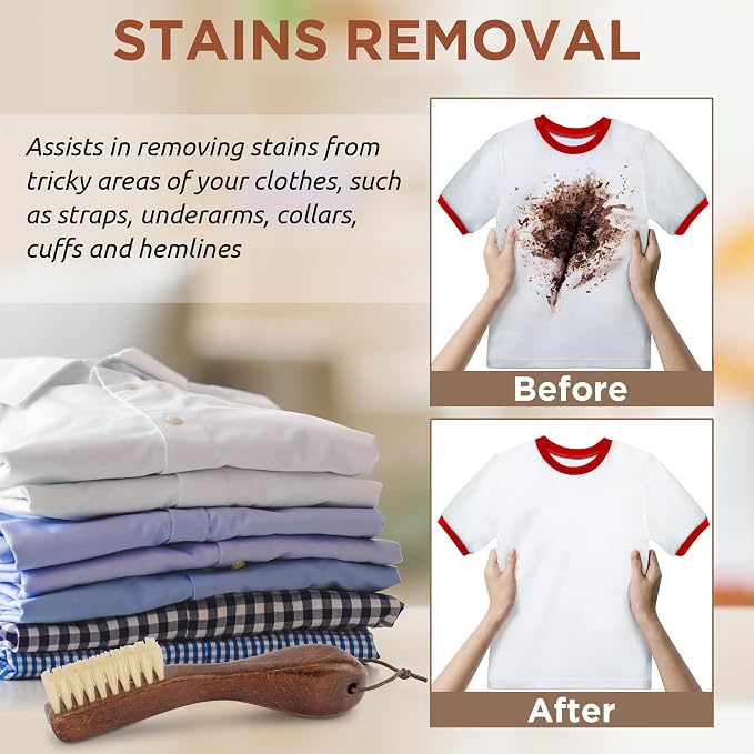 TAKAVU Laundry Stain Brush Set of 2 – Clothes Cleaning Brushes - Image 4