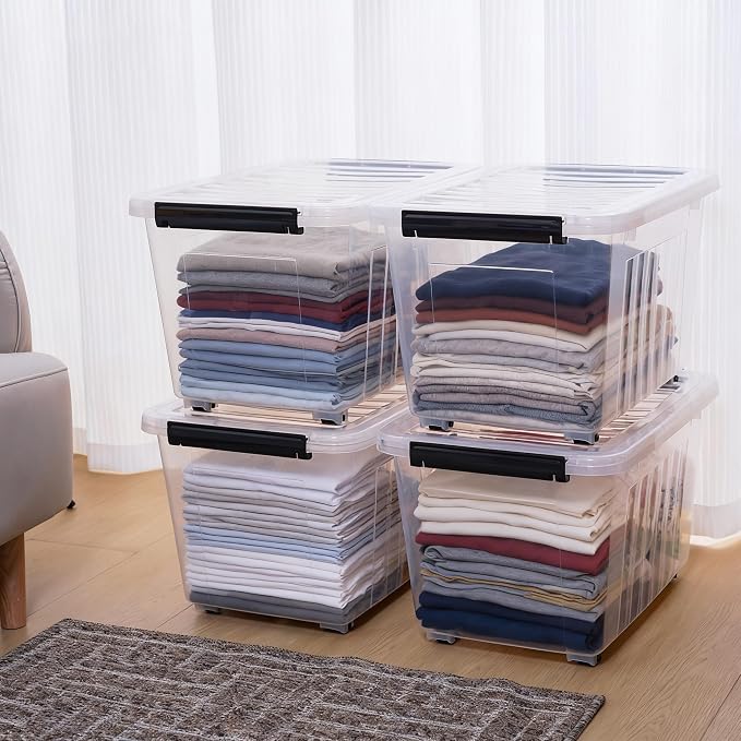Citylife 54 QT Clear Plastic Storage Bins - Image 4