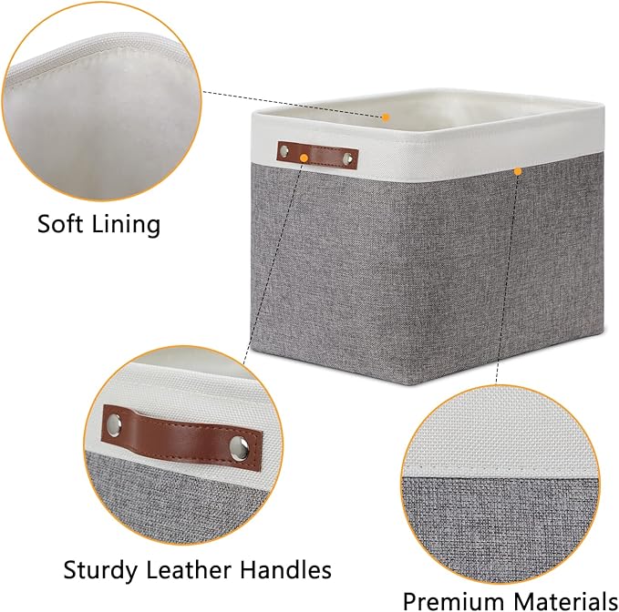 DULLEMELO Storage Baskets Large 16"x12"x12" Rectangular Storage Bins Baskets - Image 4