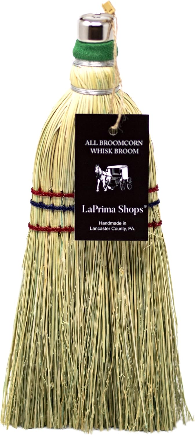 Authentic Amish Hand Made All Broomcorn Broom (12-Inch/Whisk)