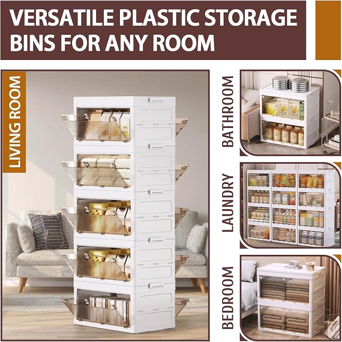QudraKast 5-Tier Stackable Plastic Storage Bins - 23QT Stackable Storage Bins - - Image 4