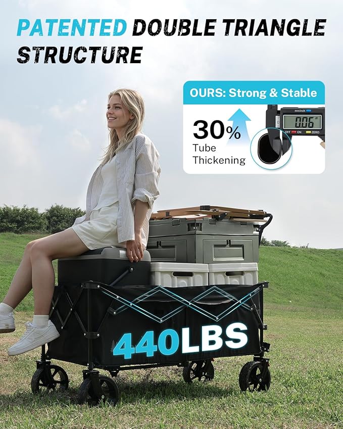 Gonex 48''L Collapsible Foldable Heavy Duty Oversized Wagon - Image 4