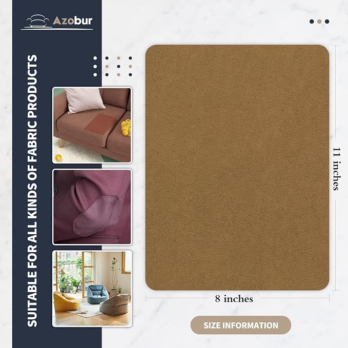 Azobur Velvet Patch, Self-Adhesive Rectangular Flannel Fabric Patch, Automotive - Image 2
