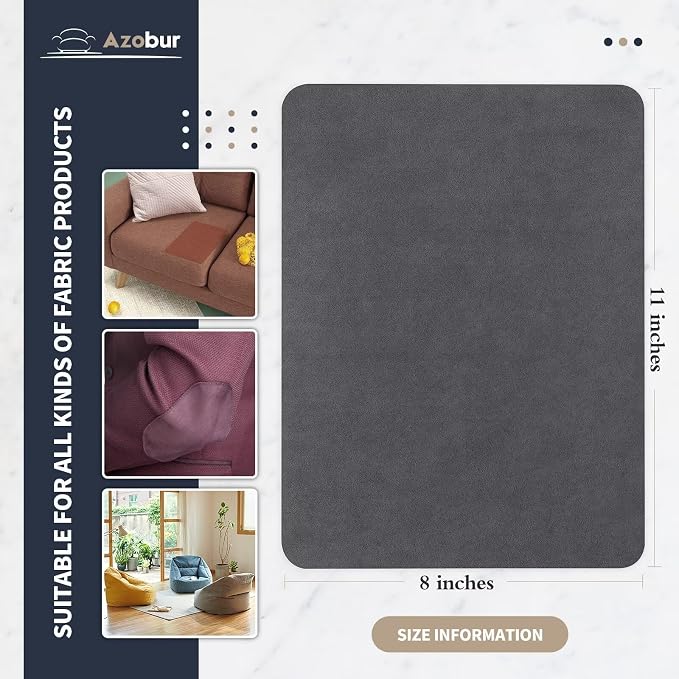 Azobur Velvet Repair Patch, Self-Adhesive Rectangular Flannel Fabric Patch - Image 2