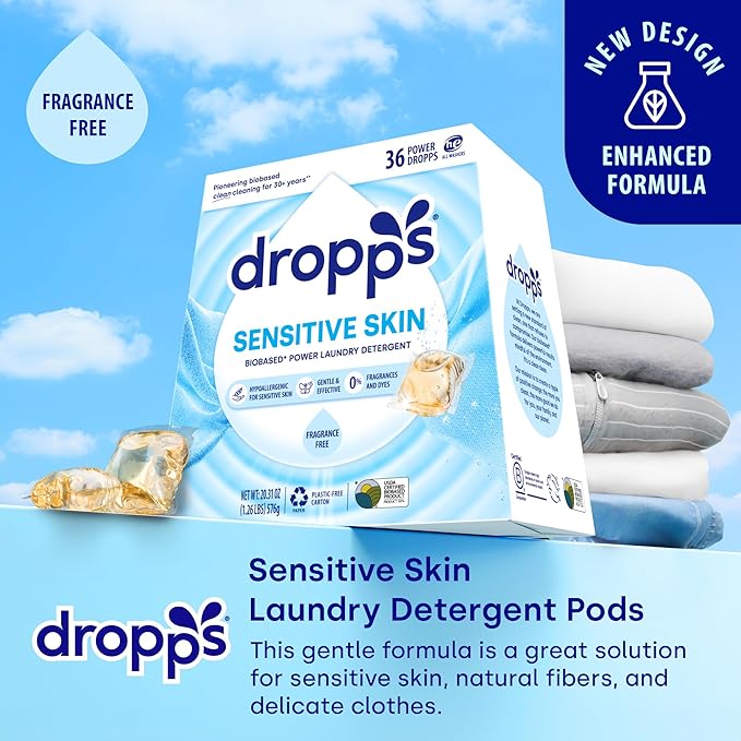 Dropps Sensitive Skin Laundry Detergent Pods, Unscented - Image 2