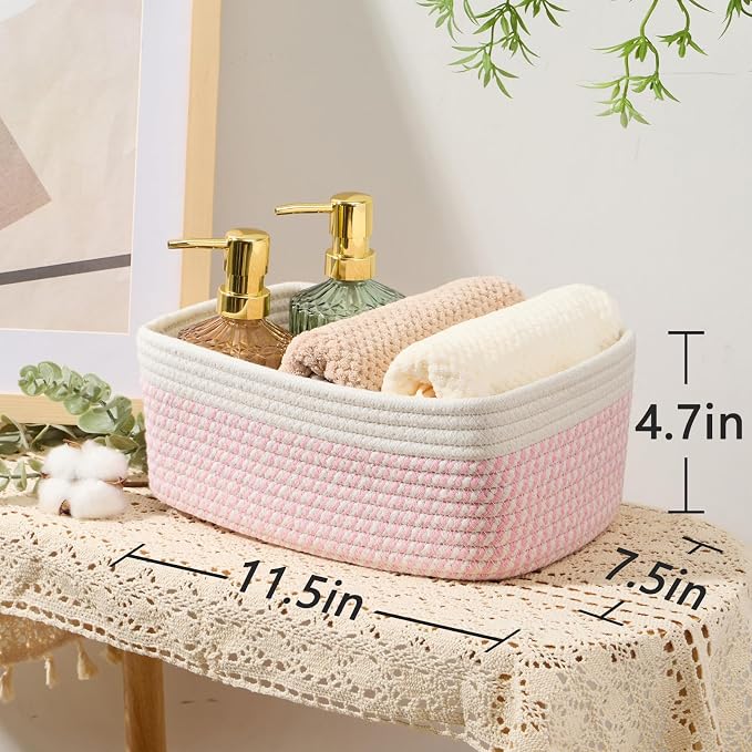 Small Storage Baskets for Organizing | Closet Organizer Bins | Shelf Toy Basket - Image 3