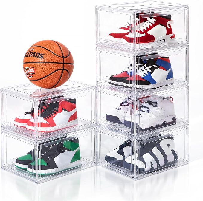 6 Pack Acrylic Shoe Boxes, Ultra Clear Shoe Boxes Stackable, Shoe Storage Box - Image 4