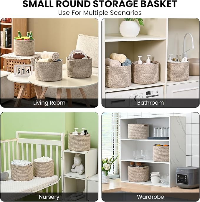 Small Storage Baskets for Organizing, Organizer Baskets for Shelves, Small - Image 5