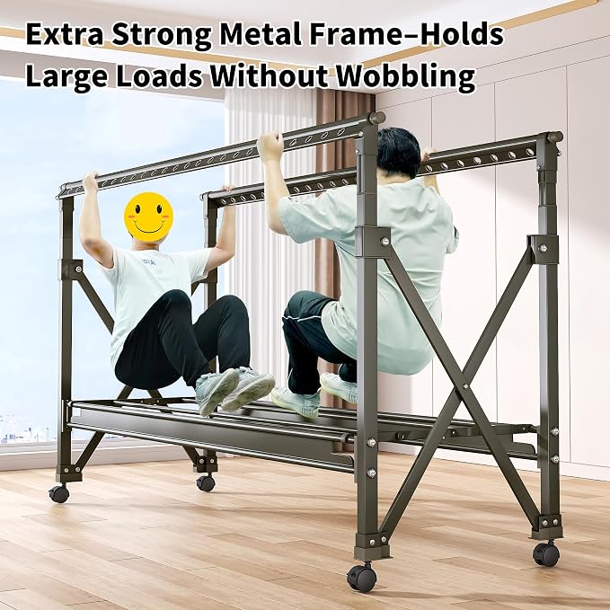 Heavy Duty Rolling Clothing Rack - Image 3