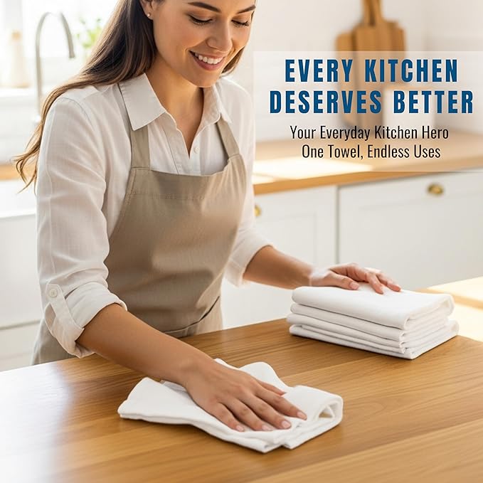 Flour Sack Towels| Tea Towel for Crafts| Kitchen Dish Cotton Blank Towel for - Image 2
