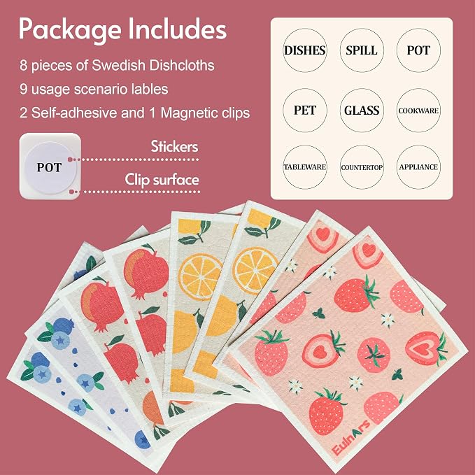 Swedish Dishcloths for Kitchen, 8 Pack Reusable Paper Towels - Image 6