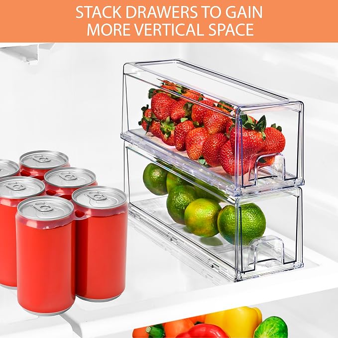 Sorbus Small Clear Storage Drawers – Stackable Organizer Bins - Image 7