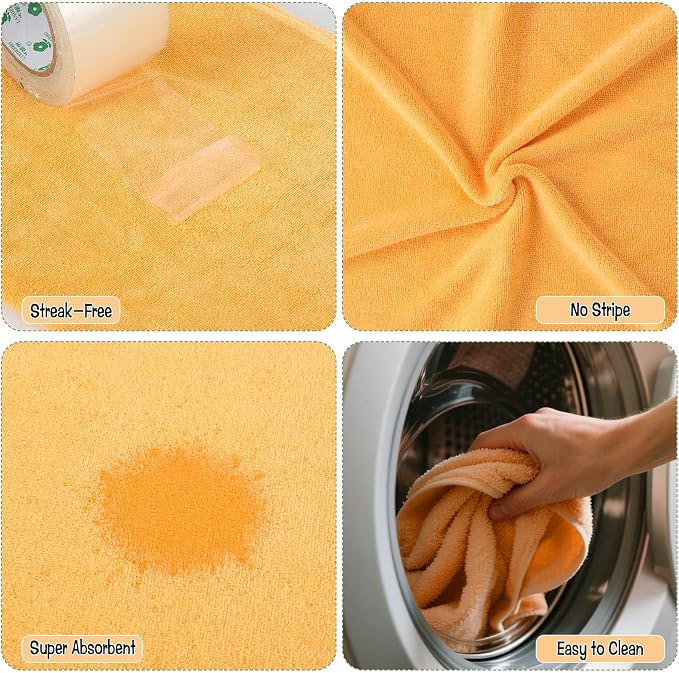 6 Pack Extra Large Microfiber Cleaning Cloths 20"x30", Lint-Free Reusable Towels - Image 6