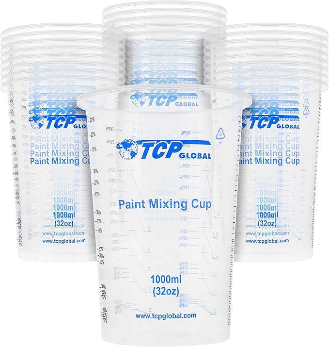 TCP Global 32 oz. Graduated Plastic Mixing Cups by TCPGlobal