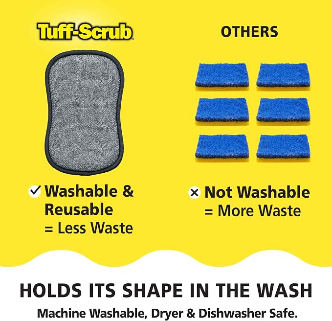 Fresh Scrub-N-Wipe Pad by Tuff-Scrub, Antimicrobial & Charcoal Foam - Image 5