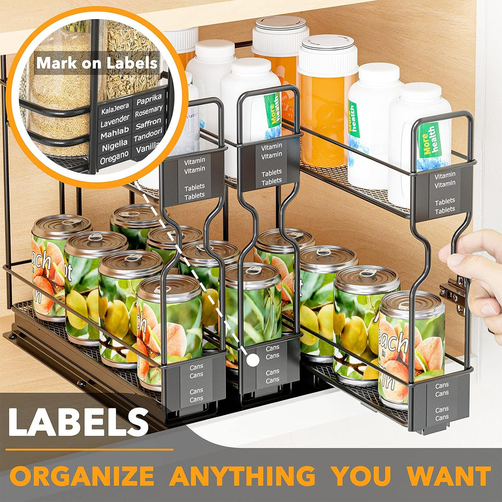 SpaceAid Pull Out Spice Rack Organizer for Cabinet, Heavy Duty Slide Out Seas...