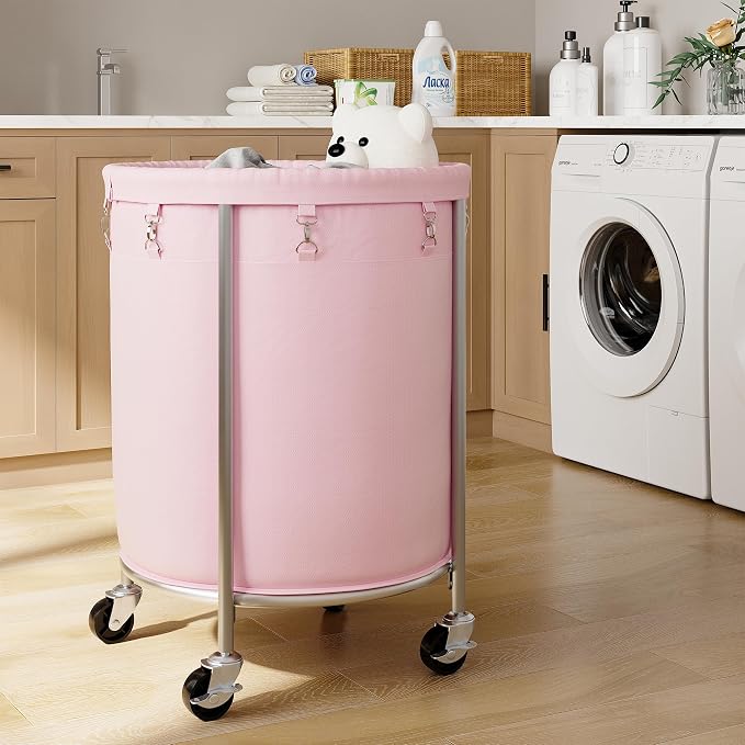 ELYKEN Laundry Basket with Wheels, 170L Rolling Laundry Hamper with Removable - Image 7
