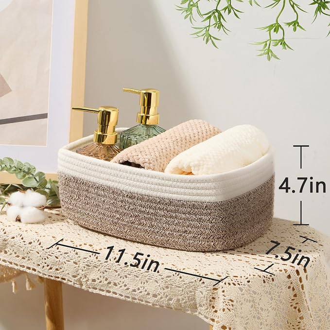 Small Storage Baskets for Organizing | Closet Organizer Bins | Shelf Toy Basket - Image 3