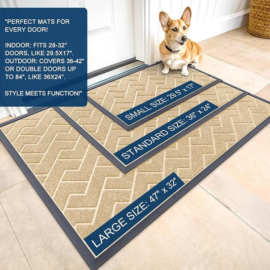 OLANLY Front Door Mat Indoor Outdoor Entrance, Waterproof All-Season, - Image 2