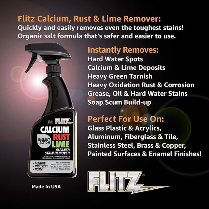 Flitz Calcium, & Lime Remover - 16oz Bottle of USA-Made Limescale Remover - Image 5