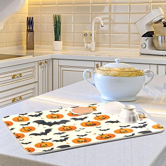Halloween Black Bat Dish Drying Mat - Image 7