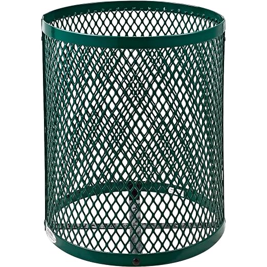 Global Industrial Outdoor Diamond Steel Trash Can - Image 3