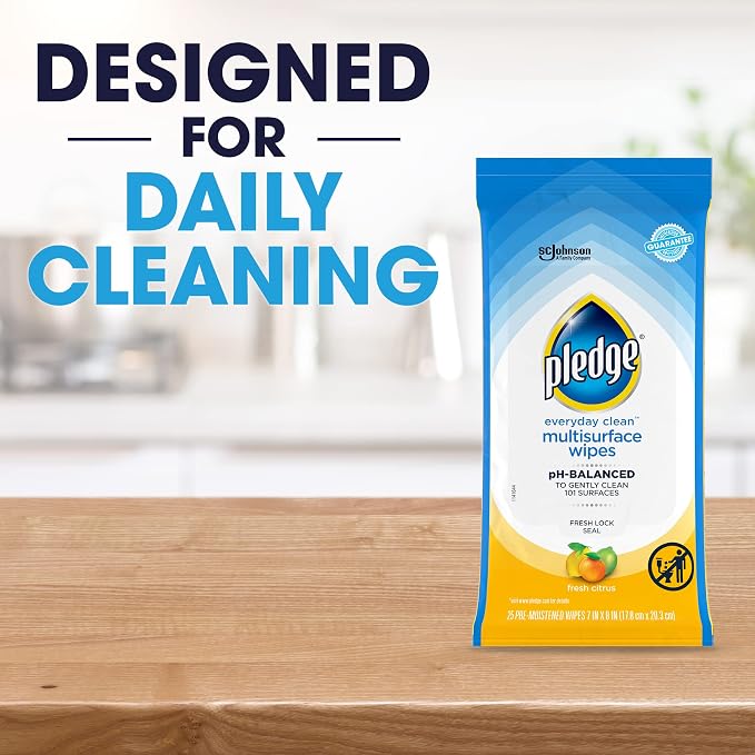 Pledge Multisurface Cleaning Wipes, pH Balanced, Fresh Citrus - Image 4