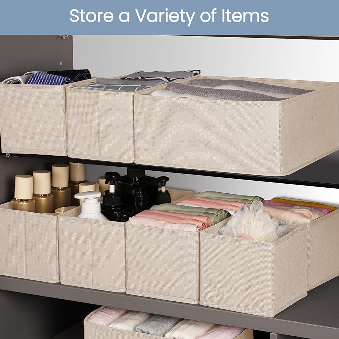 Criusia Drawer Organizer Clothes, 16 Pack Underwear Drawer Organizers, Foldable