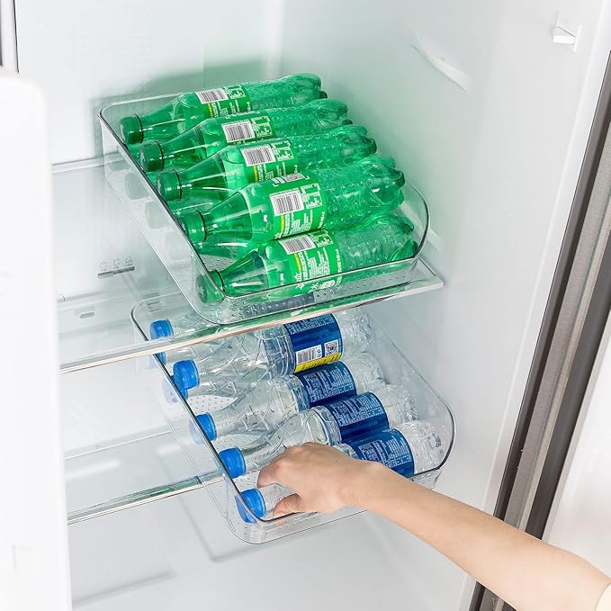 Ettori 2 Pack Water Bottle Organizer Refrigerator Organizer Bins and Clear - Image 5