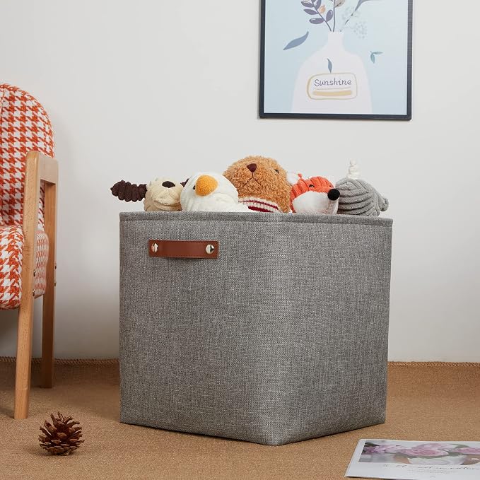 DULLEMELO Cube Storage Boxes, 13 inch Fabric Baskets Closet Storage Bins - Image 3