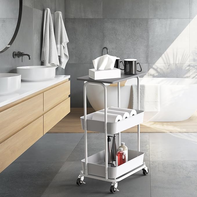 Simple Houseware 2-Tier Rolling Utility Cart - Image 8