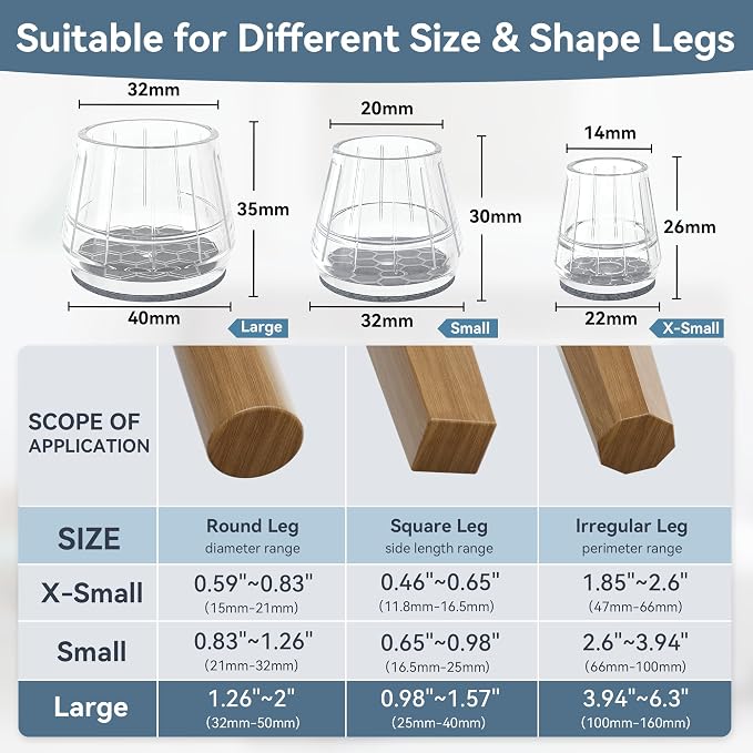 24PCS Silicone Chair Leg Floor Protectors - Image 3