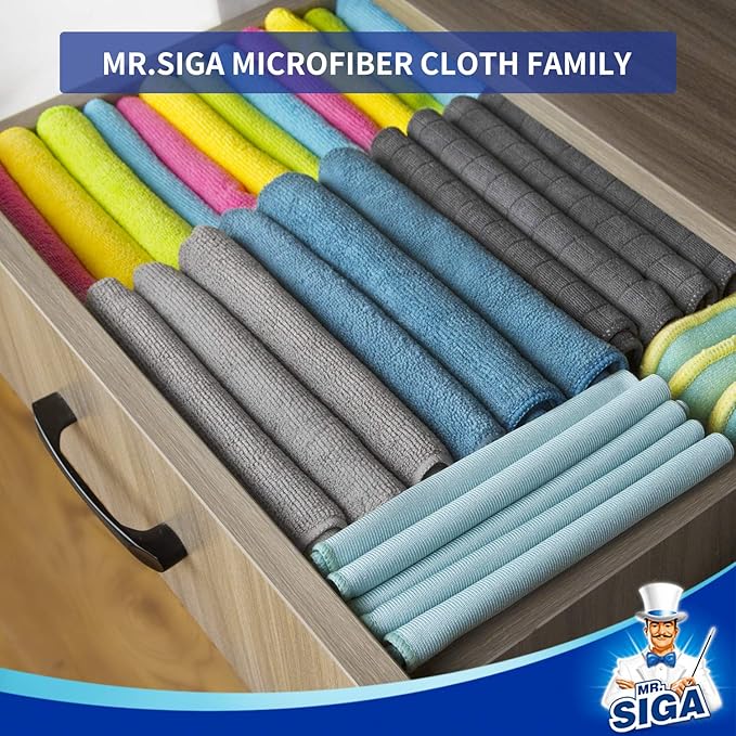 MR.SIGA Microfiber Cleaning Cloth, Size:12.6" x 12.6" - Image 3