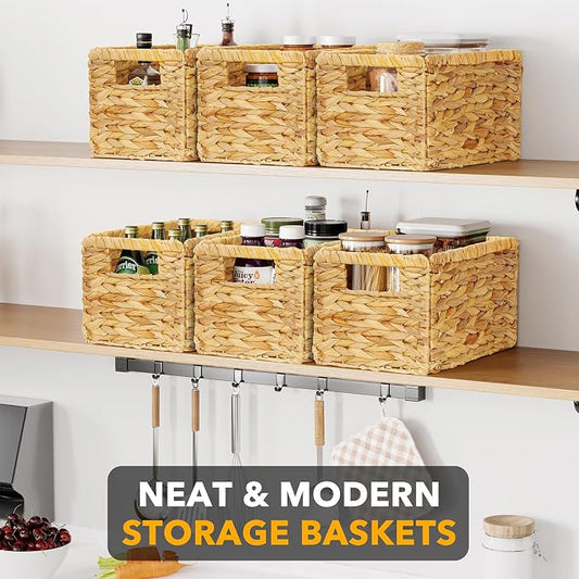SpaceAid 6 Pack Wicker Basket, Storage Baskets - Image 2
