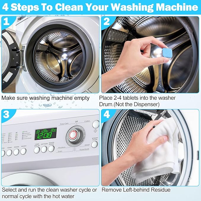 150 Pcs Washing Machine Cleaner Washing Machine Tablets Deep Cleaner Tablets - Image 5
