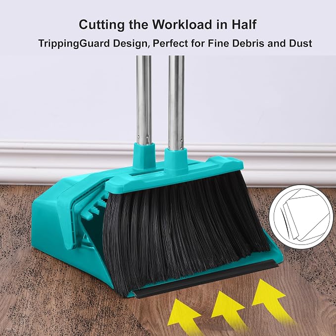 Upgrade Broom with Dustpan Combo Set, Broom and Dustpan Set with 51'' Long - Image 6