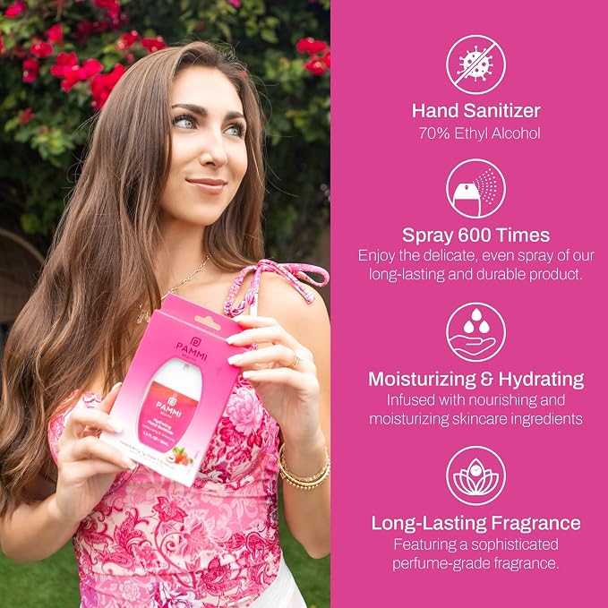 PAMMI Power Mist Hydrating Hand Sanitizer Spray, Portable Travel Size Pocket - Image 3