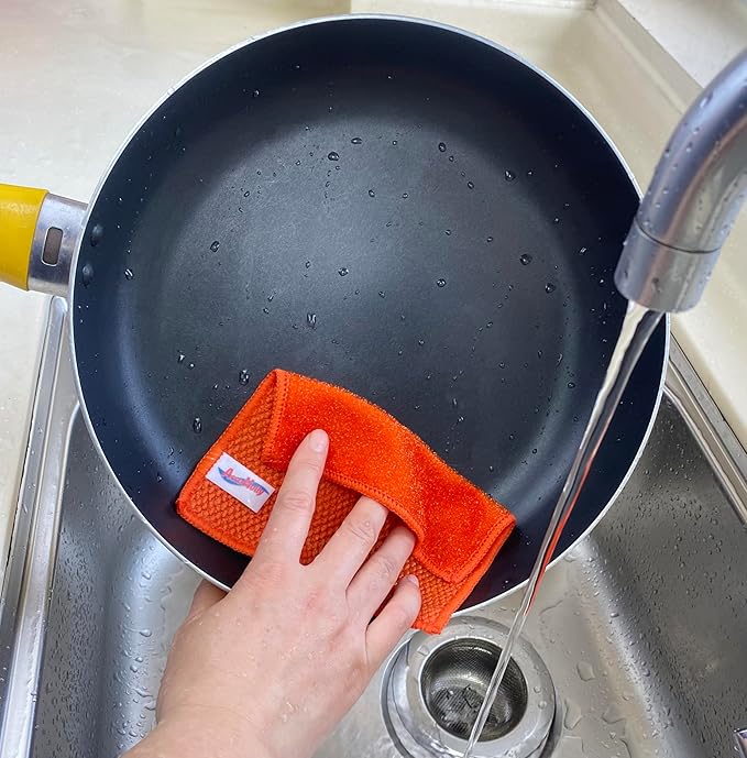 16 Pack Microfiber Scrub Dish Cleaning Cloth, Non-Scratch, Reusable & Durable - Image 3