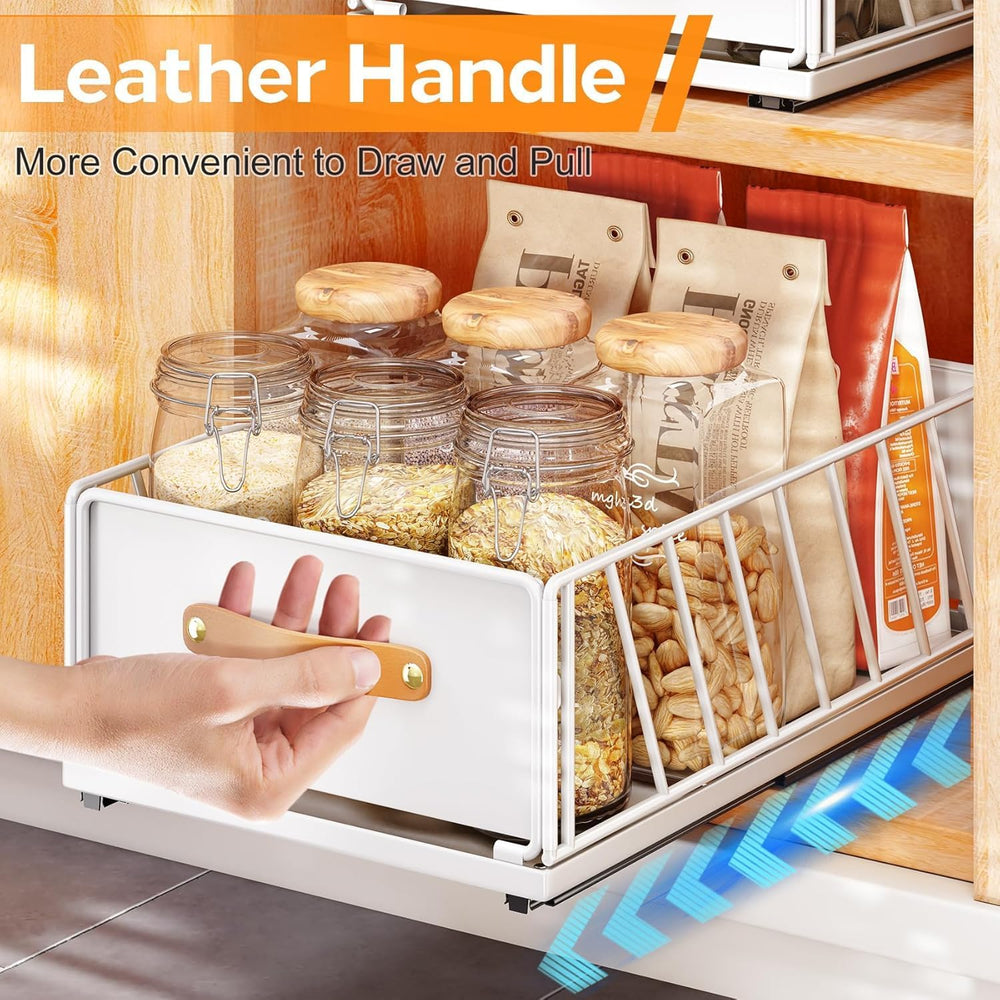 4Pack Pull out Cabinet Organizer,Heavy Duty Slide out Pantry Shelves Drawer S...