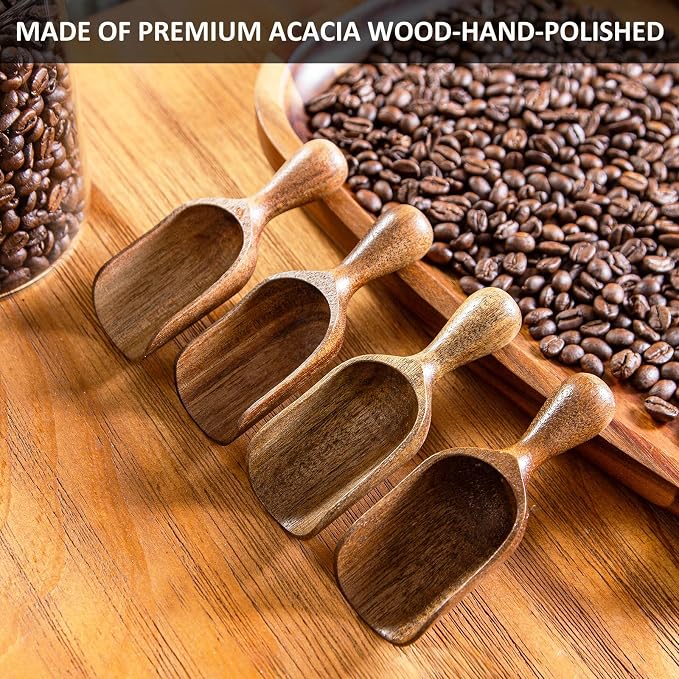 Wooden Scoops for Canisters 3PCS Small Wooden Scoop Acacia Wood Scoops for Jars - Image 5