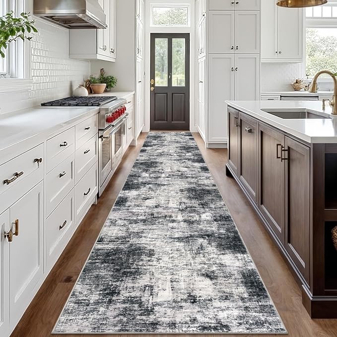 IOHOUZE Abstract Runner Rug 3x18 Ft Extra Long Washable Runners - Image 2