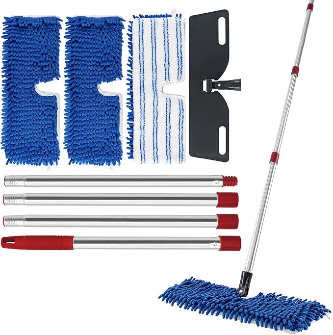 Microfiber Dust Mop for Hardwood Floors, Flat Mops for Floor Cleaning, by ProfessionalCleaningSupplier